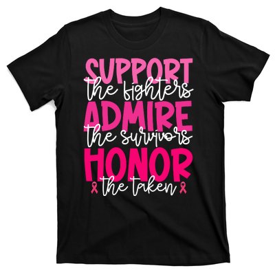 Breast Cancer Awareness Support Admire Honor Ribbon T-Shirt