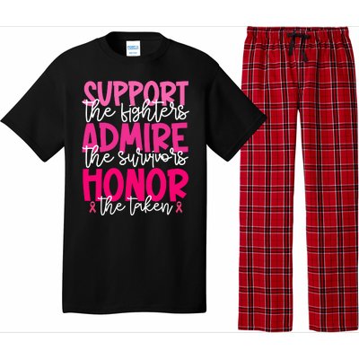 Breast Cancer Awareness Support Admire Honor Ribbon Pajama Set