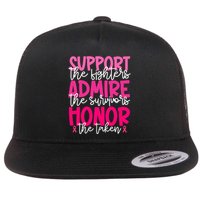 Breast Cancer Awareness Support Admire Honor Ribbon Flatbill Hat