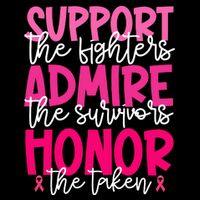 Breast Cancer Awareness Support Admire Honor Ribbon Flatbill Hat