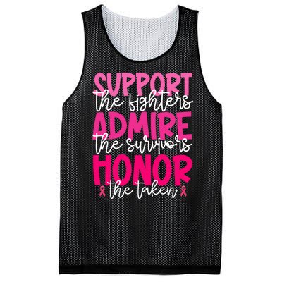 Breast Cancer Awareness Support Admire Honor Ribbon Mesh Reversible Basketball Jersey Tank