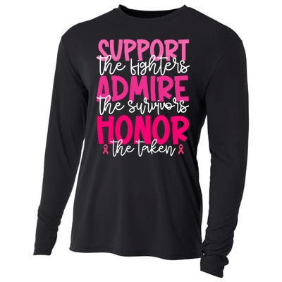 Breast Cancer Awareness Support Admire Honor Ribbon Cooling Performance Long Sleeve Crew