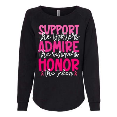 Breast Cancer Awareness Support Admire Honor Ribbon Womens California Wash Sweatshirt