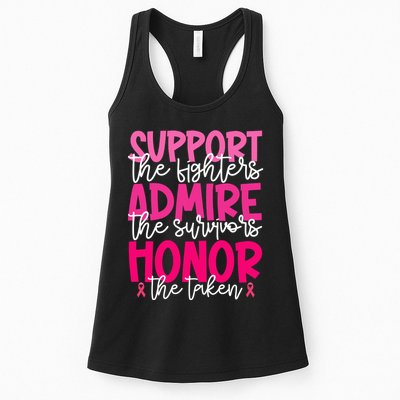 Breast Cancer Awareness Support Admire Honor Ribbon Womens Tank Top