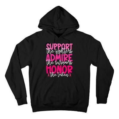 Breast Cancer Awareness Support Admire Honor Ribbon Tall Hoodie