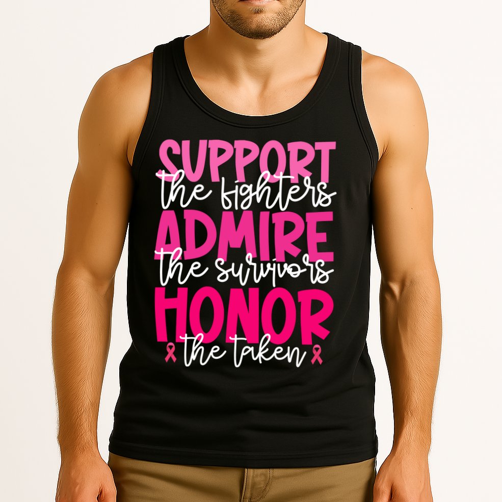 Breast Cancer Awareness Support Admire Honor Ribbon Tank Top