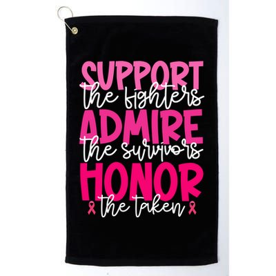 Breast Cancer Awareness Support Admire Honor Ribbon Golf Towel