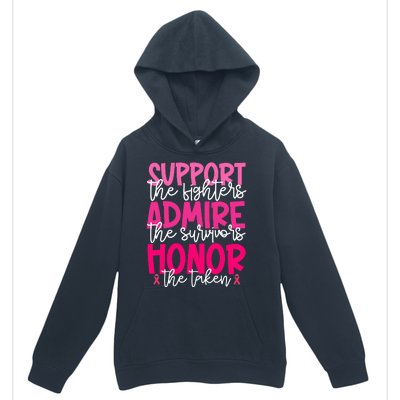 Breast Cancer Awareness Support Admire Honor Ribbon Urban Pullover Hoodie