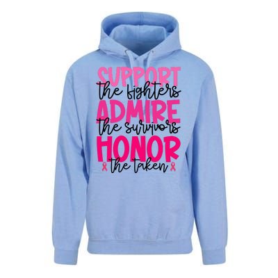 Breast Cancer Awareness Support Admire Honor Ribbon Unisex Surf Hoodie