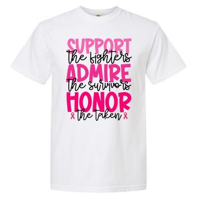 Breast Cancer Awareness Support Admire Honor Ribbon Garment-Dyed Heavyweight T-Shirt