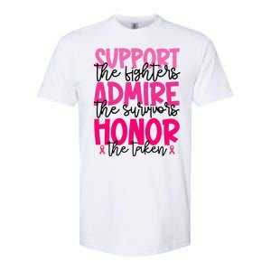 Breast Cancer Awareness Support Admire Honor Ribbon Softstyle CVC T-Shirt