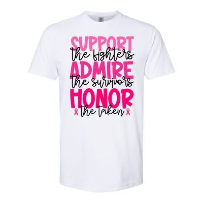 Breast Cancer Awareness Support Admire Honor Ribbon Softstyle CVC T-Shirt