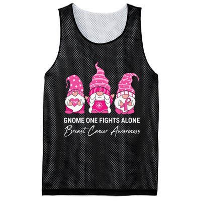 Breast Cancer Awareness Gnome No One Fights Alone Mesh Reversible Basketball Jersey Tank