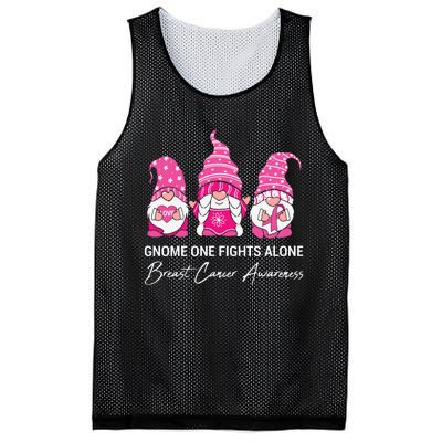 Breast Cancer Awareness Gnome No One Fights Alone Mesh Reversible Basketball Jersey Tank