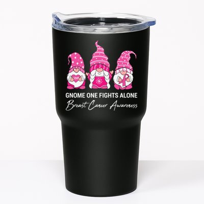 Breast Cancer Awareness Gnome No One Fights Alone Tumbler