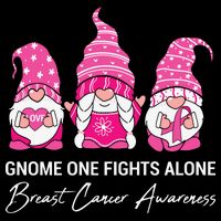 Breast Cancer Awareness Gnome No One Fights Alone Premium T-Shirt
