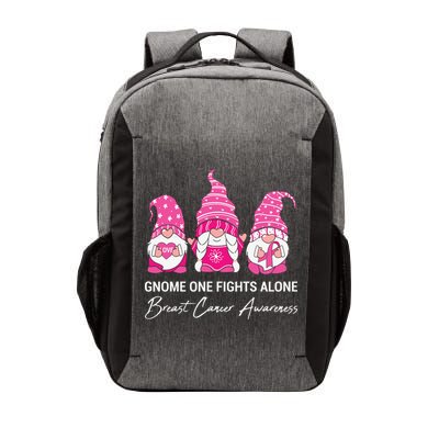 Breast Cancer Awareness Gnome No One Fights Alone Vector Backpack