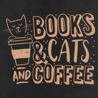 Books Cats And Coffee Lover 7 Panel Mesh Trucker Snapback Hat
