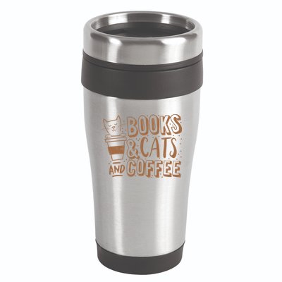 Books Cats And Coffee Lover 16oz Travel Tumbler