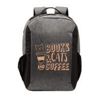 Books Cats And Coffee Lover Vector Backpack