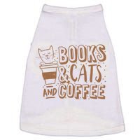 Books Cats And Coffee Lover Doggie Tank