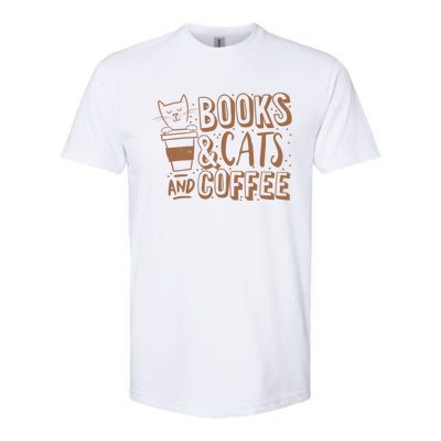 Books Cats And Coffee Lover Softstyle® CVC T-Shirt