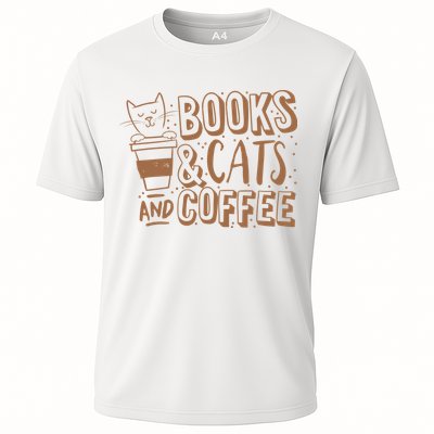 Books Cats And Coffee Lover Performance Shirt