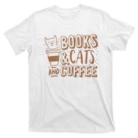 Books Cats And Coffee Lover T-Shirt