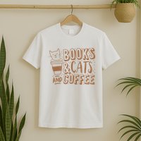 Books Cats And Coffee Lover T-Shirt
