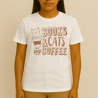 Books Cats And Coffee Lover T-Shirt