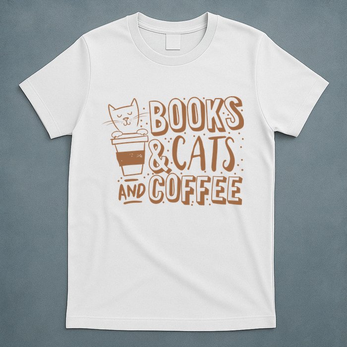 Books Cats And Coffee Lover T-Shirt