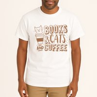 Books Cats And Coffee Lover Tall T-Shirt