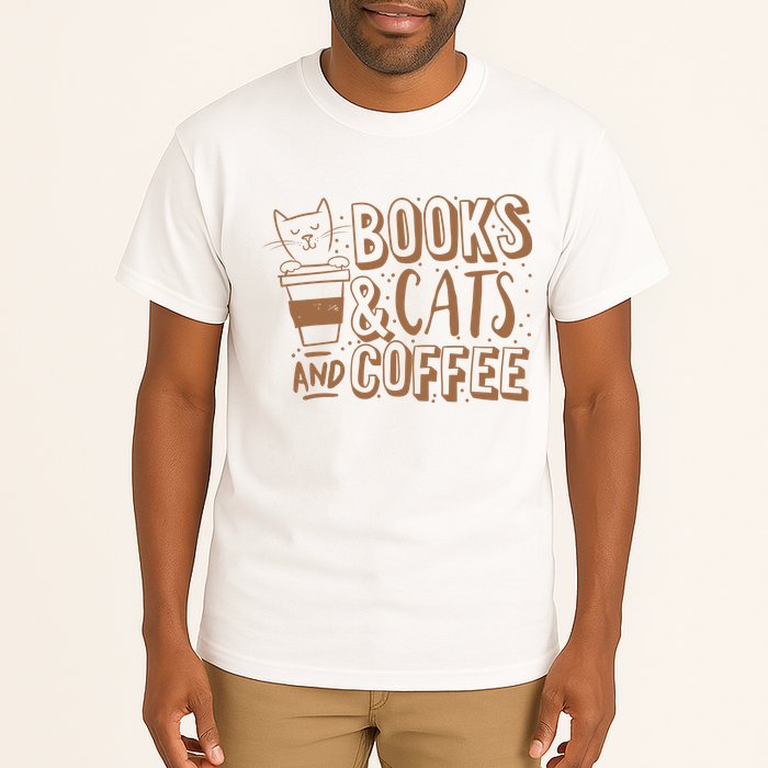 Books Cats And Coffee Lover Tall T-Shirt