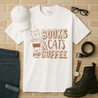 Books Cats And Coffee Lover Tall T-Shirt