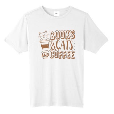 Books Cats And Coffee Lover Tall Fusion ChromaSoft Performance T-Shirt