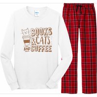 Books Cats And Coffee Lover Long Sleeve Pajama Set