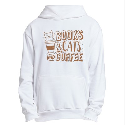 Books Cats And Coffee Lover Urban Pullover Hoodie