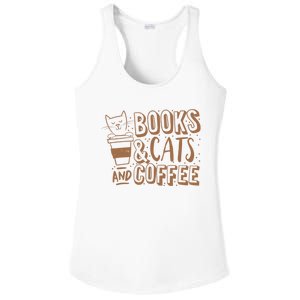 Books Cats And Coffee Lover Ladies PosiCharge Competitor Racerback Tank