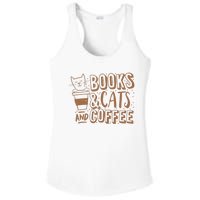 Books Cats And Coffee Lover Ladies PosiCharge Competitor Racerback Tank