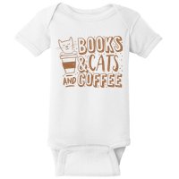Books Cats And Coffee Lover Baby Bodysuit