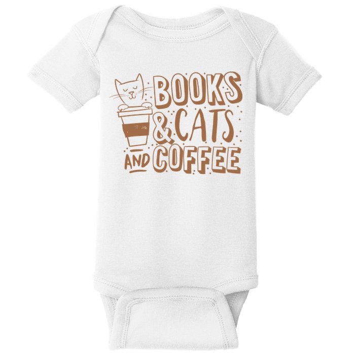 Books Cats And Coffee Lover Baby Bodysuit