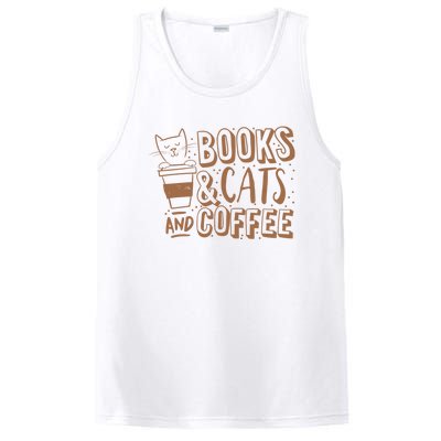 Books Cats And Coffee Lover PosiCharge Competitor Tank