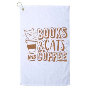 Books Cats And Coffee Lover Platinum Collection Golf Towel