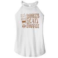 Books Cats And Coffee Lover Women's Perfect Tri Rocker Tank