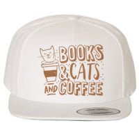 Books Cats And Coffee Lover Wool Snapback Cap