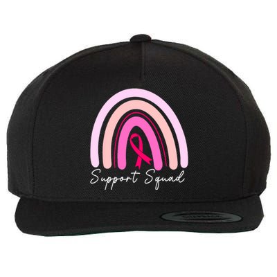 Breast Cancer Awareness Survivor Pink Ribbon Rainbow Support Squad Wool Snapback Cap