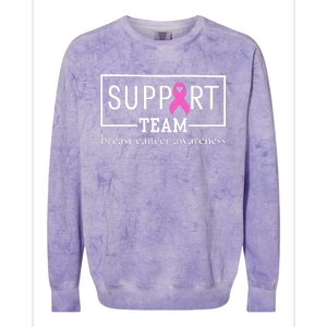 Breast Cancer Awareness Support Team Colorblast Crewneck Sweatshirt