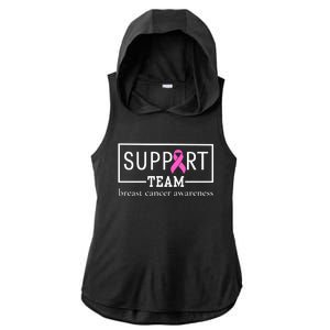 Breast Cancer Awareness Support Team Ladies PosiCharge Tri-Blend Wicking Draft Hoodie Tank