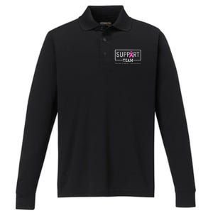 Breast Cancer Awareness Support Team Performance Long Sleeve Polo