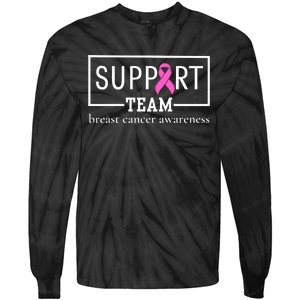 Breast Cancer Awareness Support Team Tie-Dye Long Sleeve Shirt